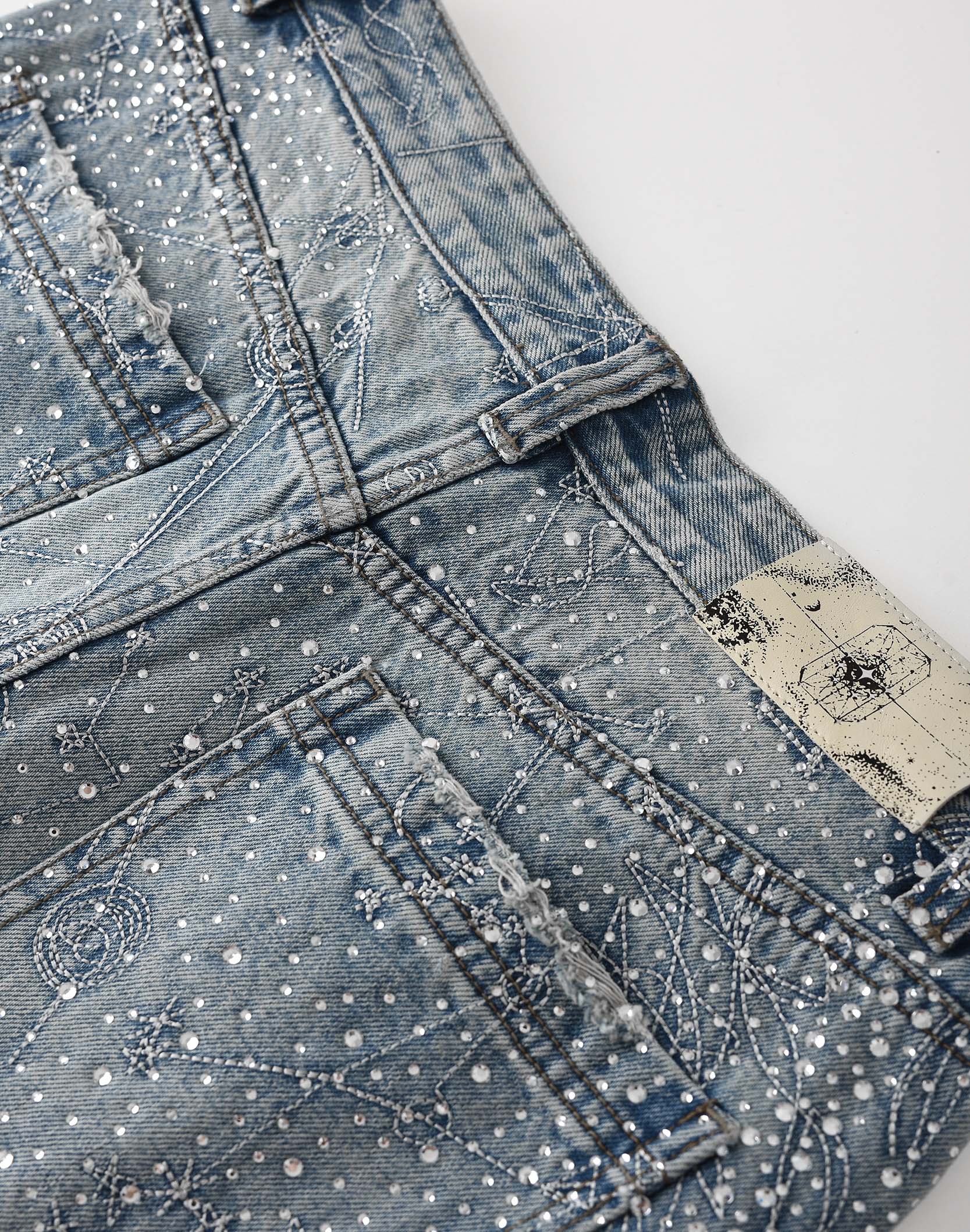 20K Zodiac Diamond Denim Pants in BLU