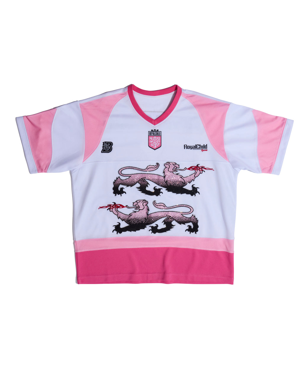 Double Lion Rhinestone Jersey in PINK