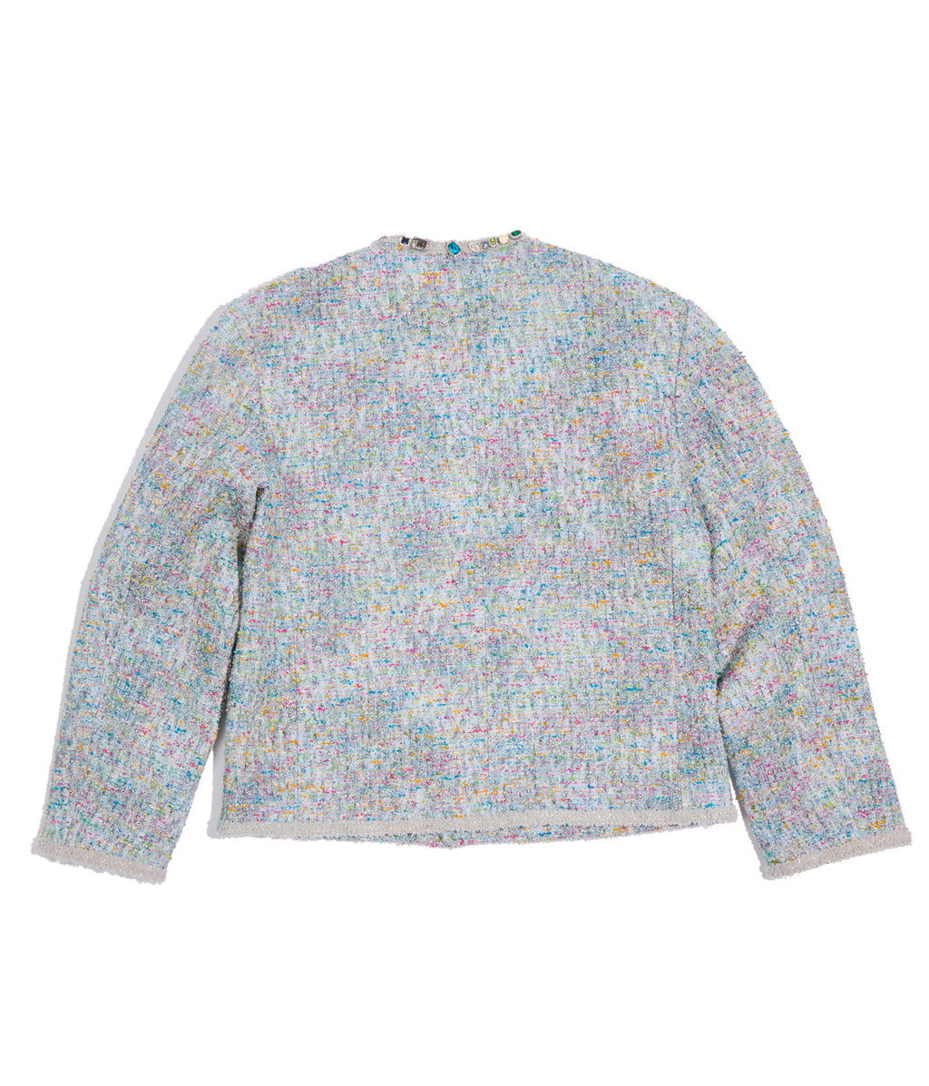 Bouclé Tweed Short Jacket Light Gray