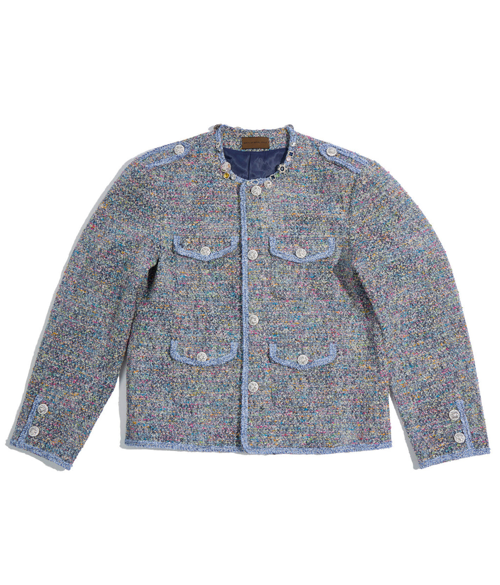 Bouclé Tweed Short Jacket Dark Gray