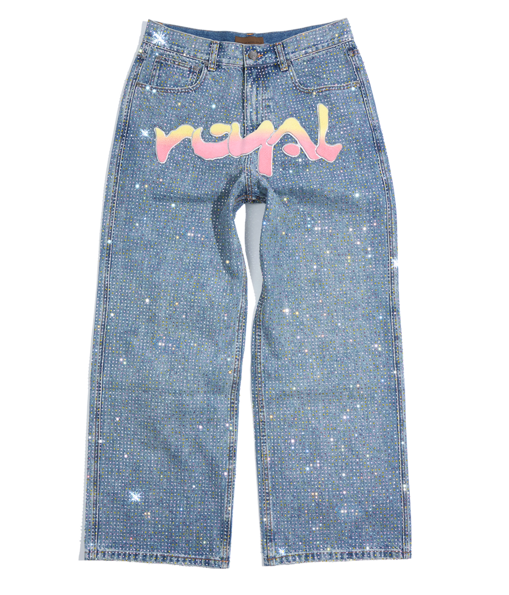 Graffiti Logo Diamond Jeans