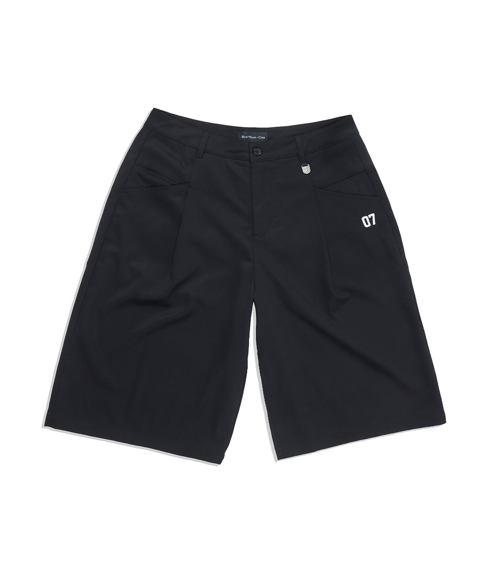 07 Pleated Baggy Shorts Black