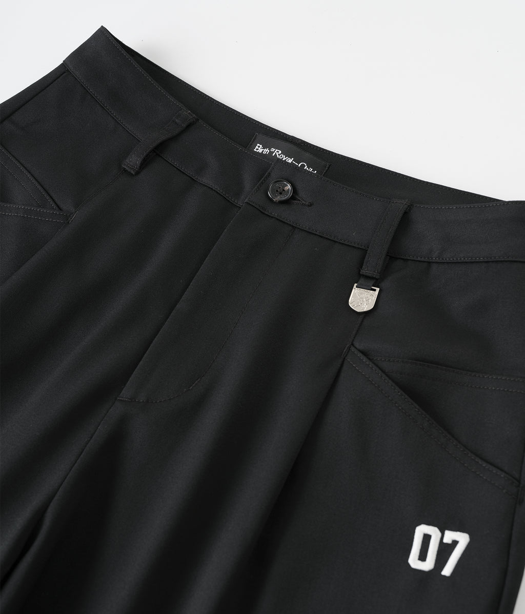 07 Pleated Baggy Shorts Black