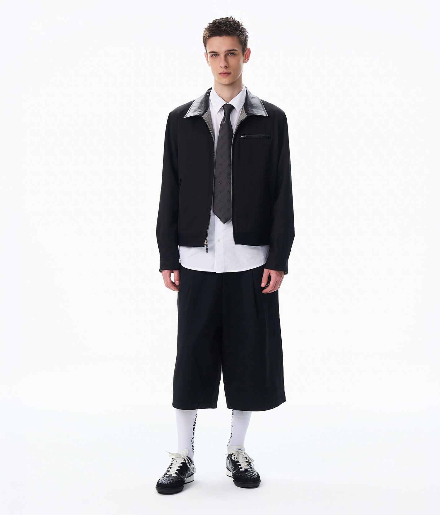 07 Pleated Baggy Shorts Black