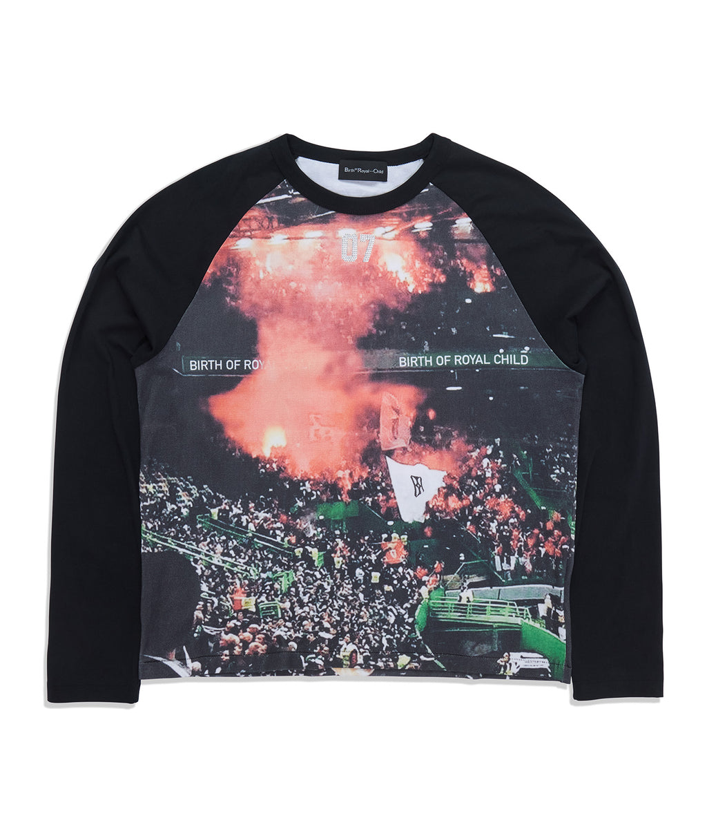 Stadium Flame Raglan Long Sleeve Tee Black
