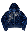 Shooting Star Velour Hoodie Blue