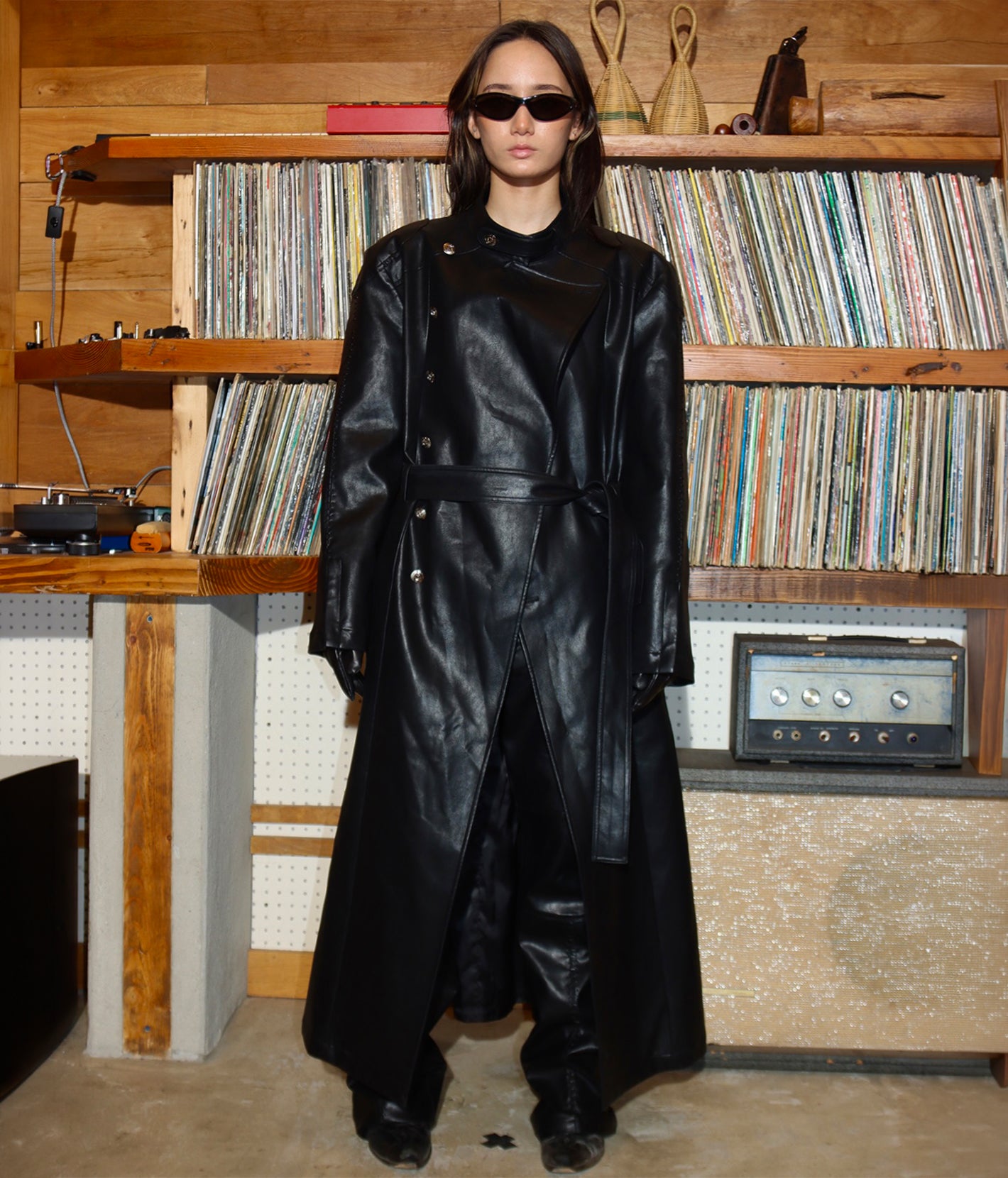 Cyber Scar Leather Trench