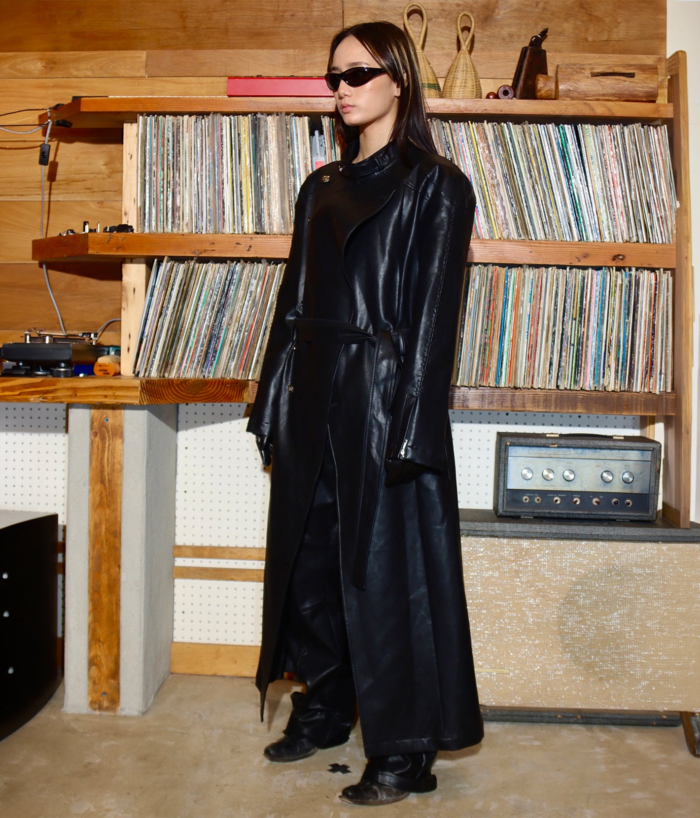Cyber Scar Leather Trench