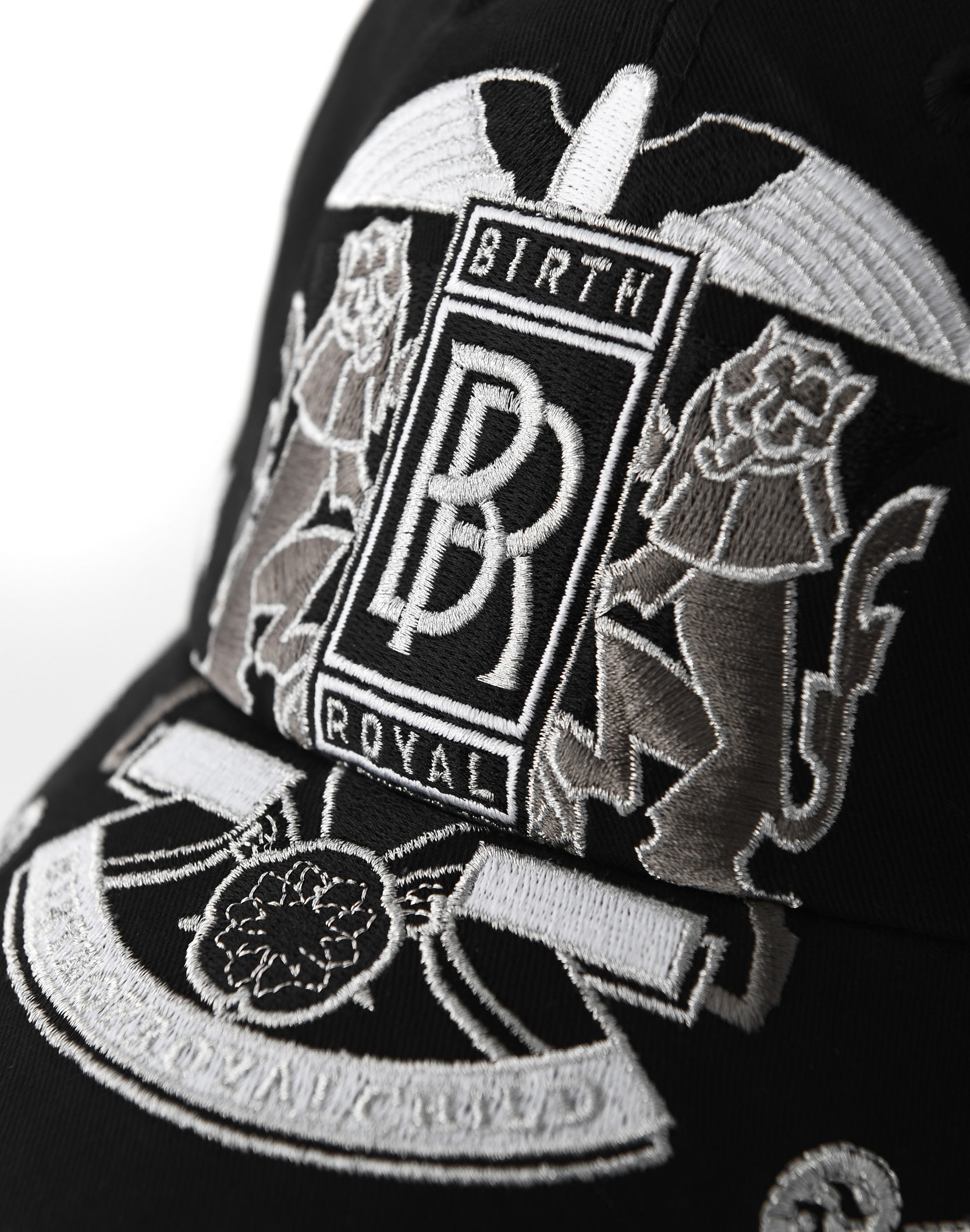 Double Lion Embroidered Baseball Cap-BLK