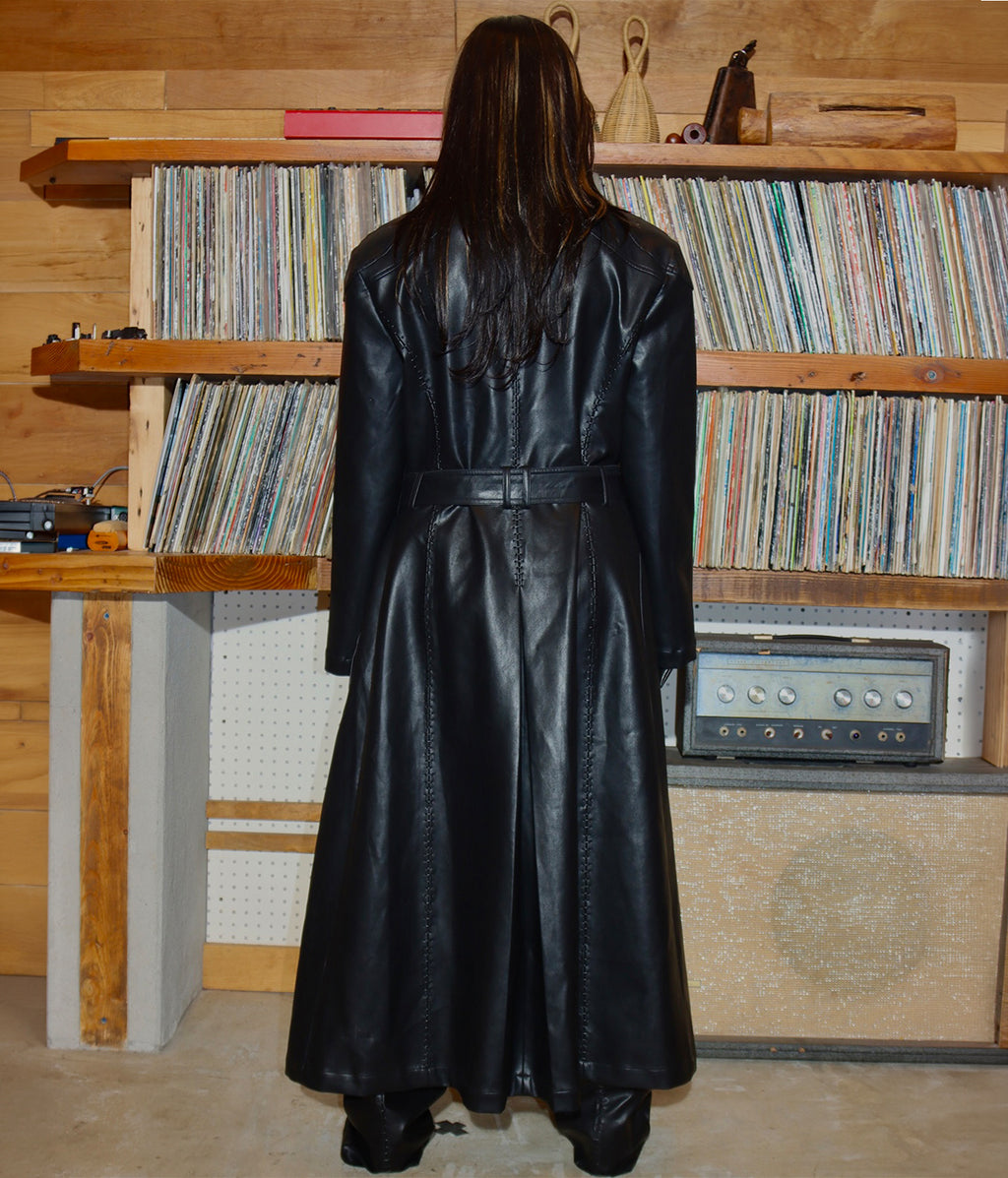 Cyber Scar Leather Trench