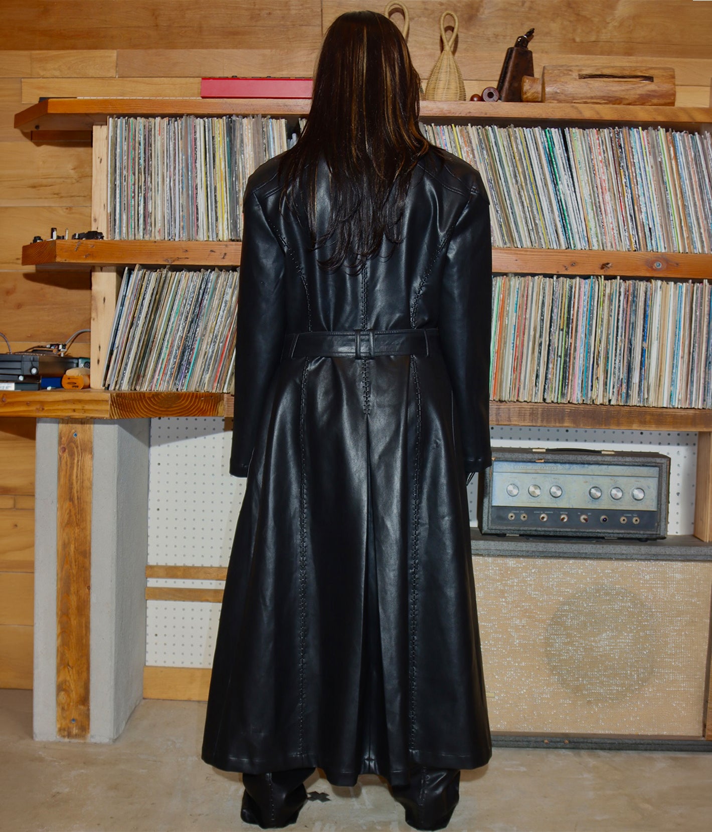 Cyber Scar Leather Trench