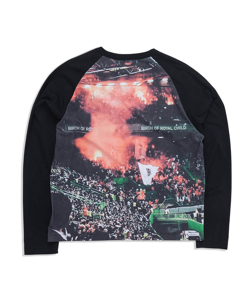 Stadium Flame Raglan Long Sleeve Tee Black