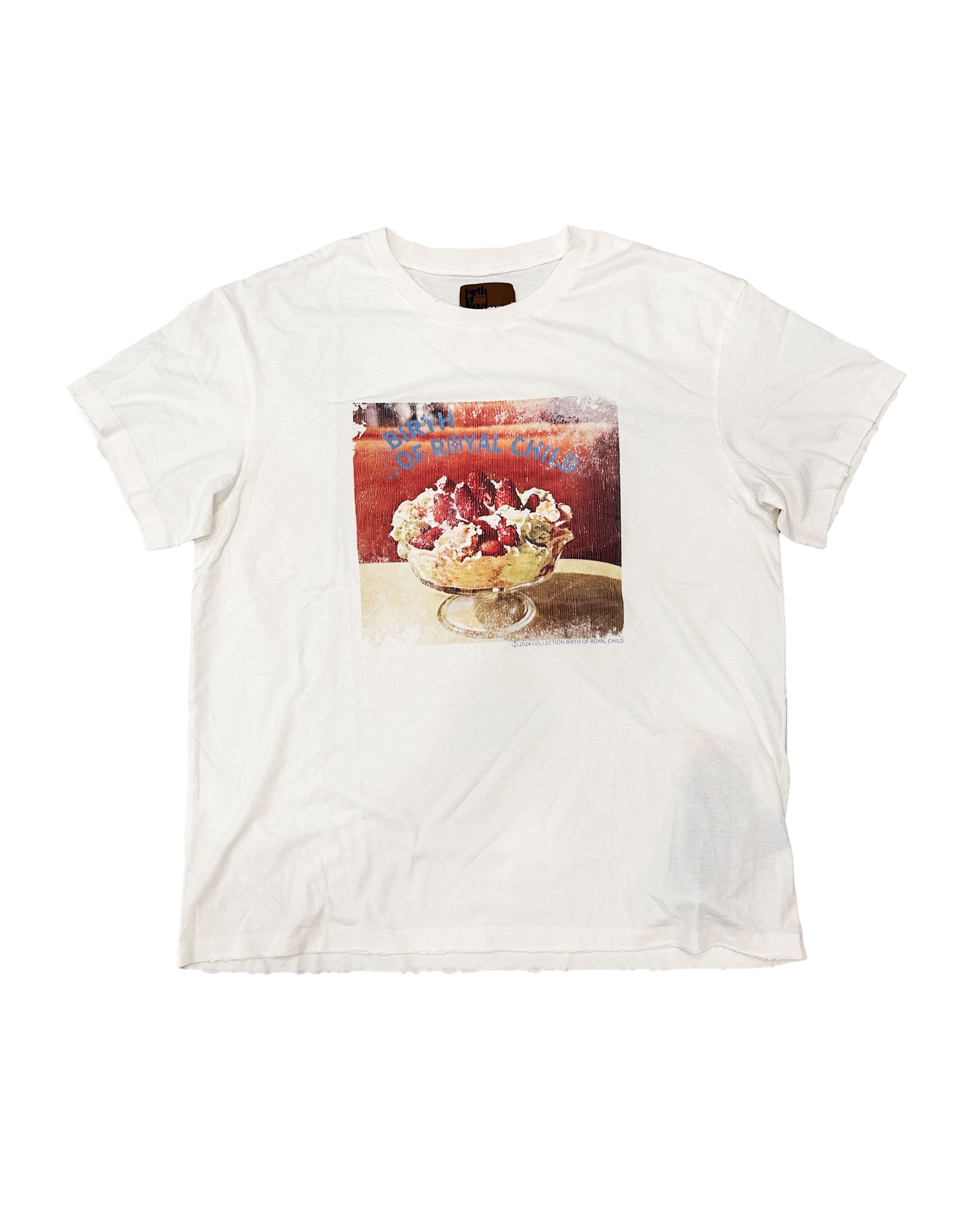 ”Berry Is On Top” Tee in White Multi