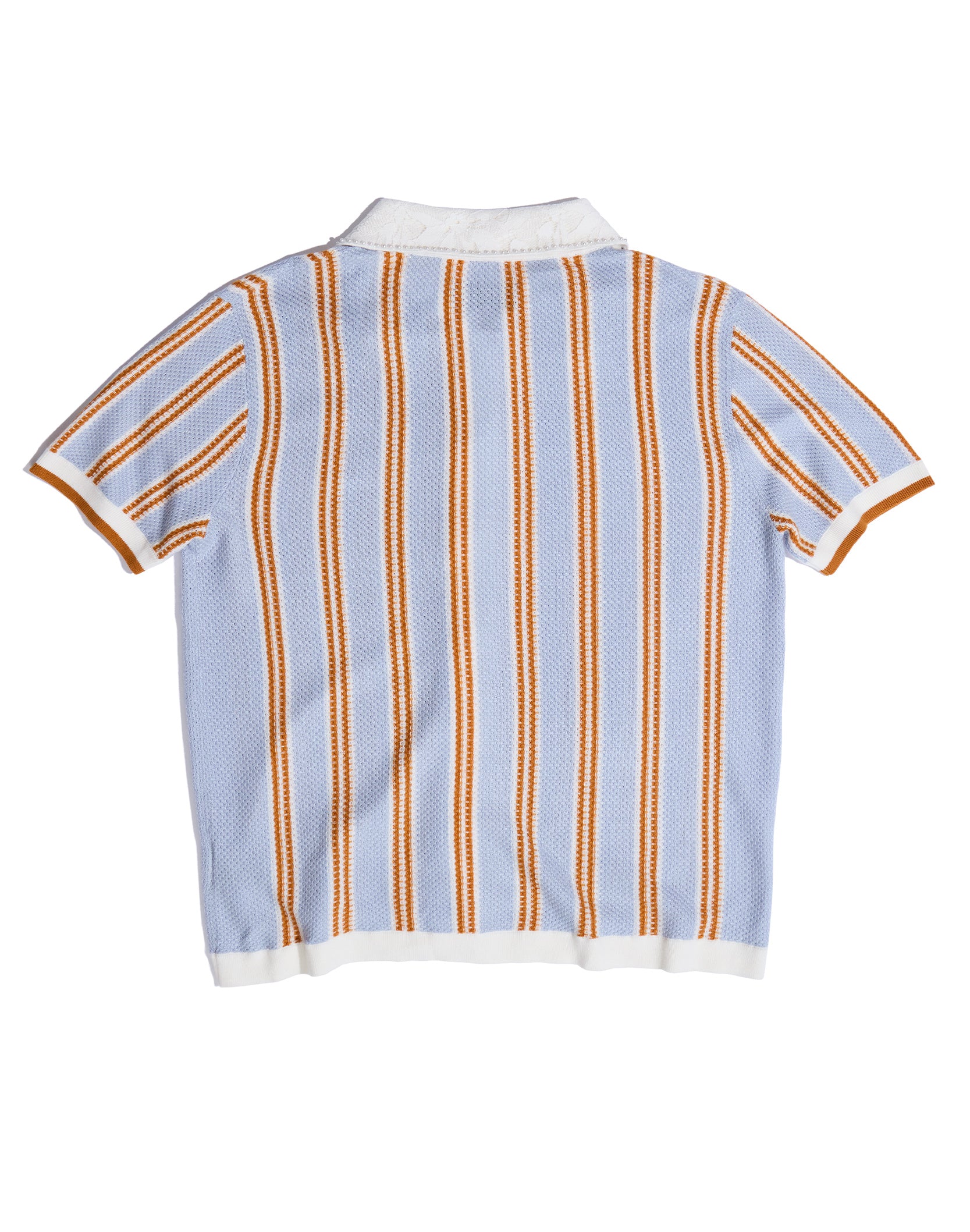 Pearl Stripe Knit Polo
