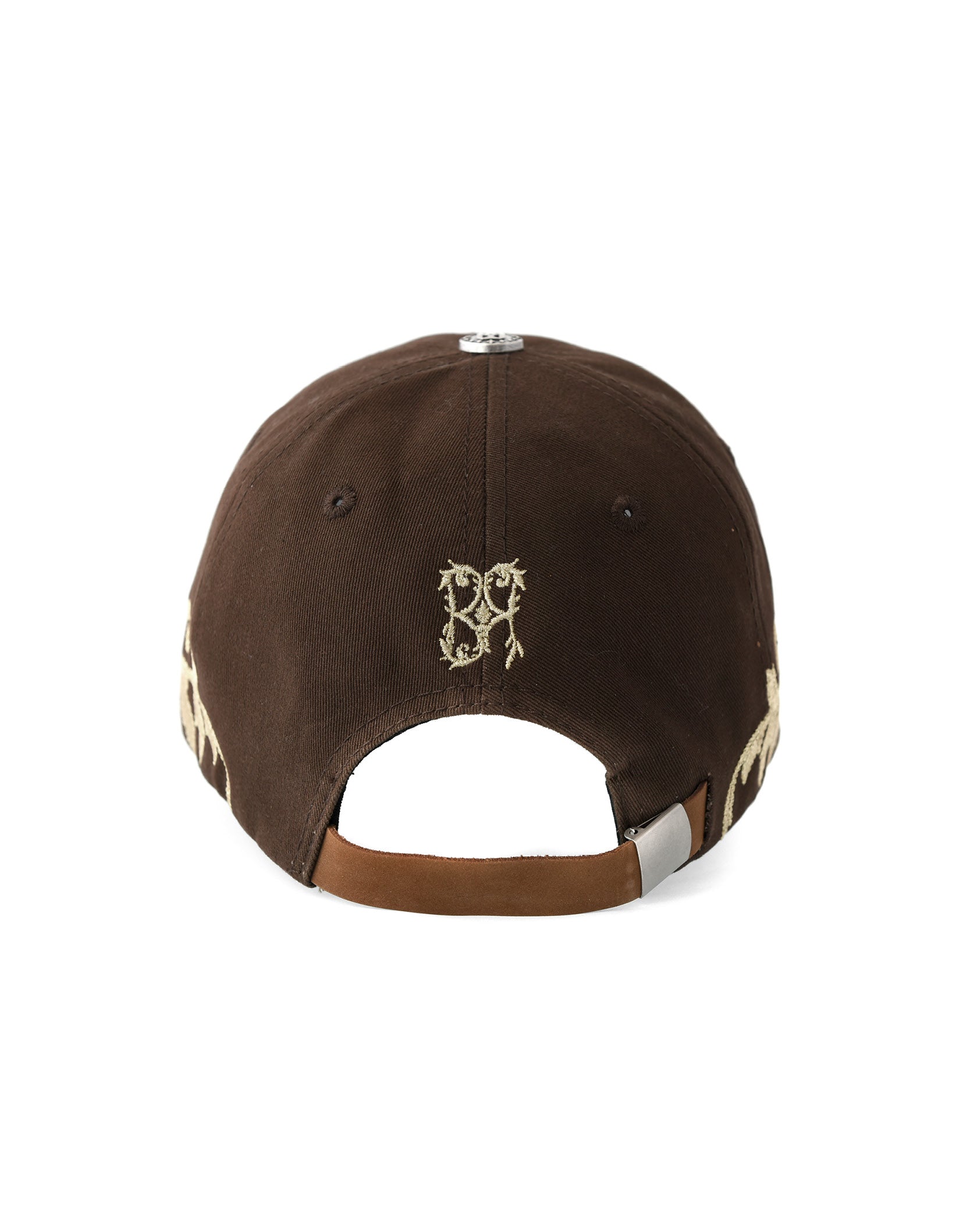 Double Lion Embroidered Baseball Cap-BRN