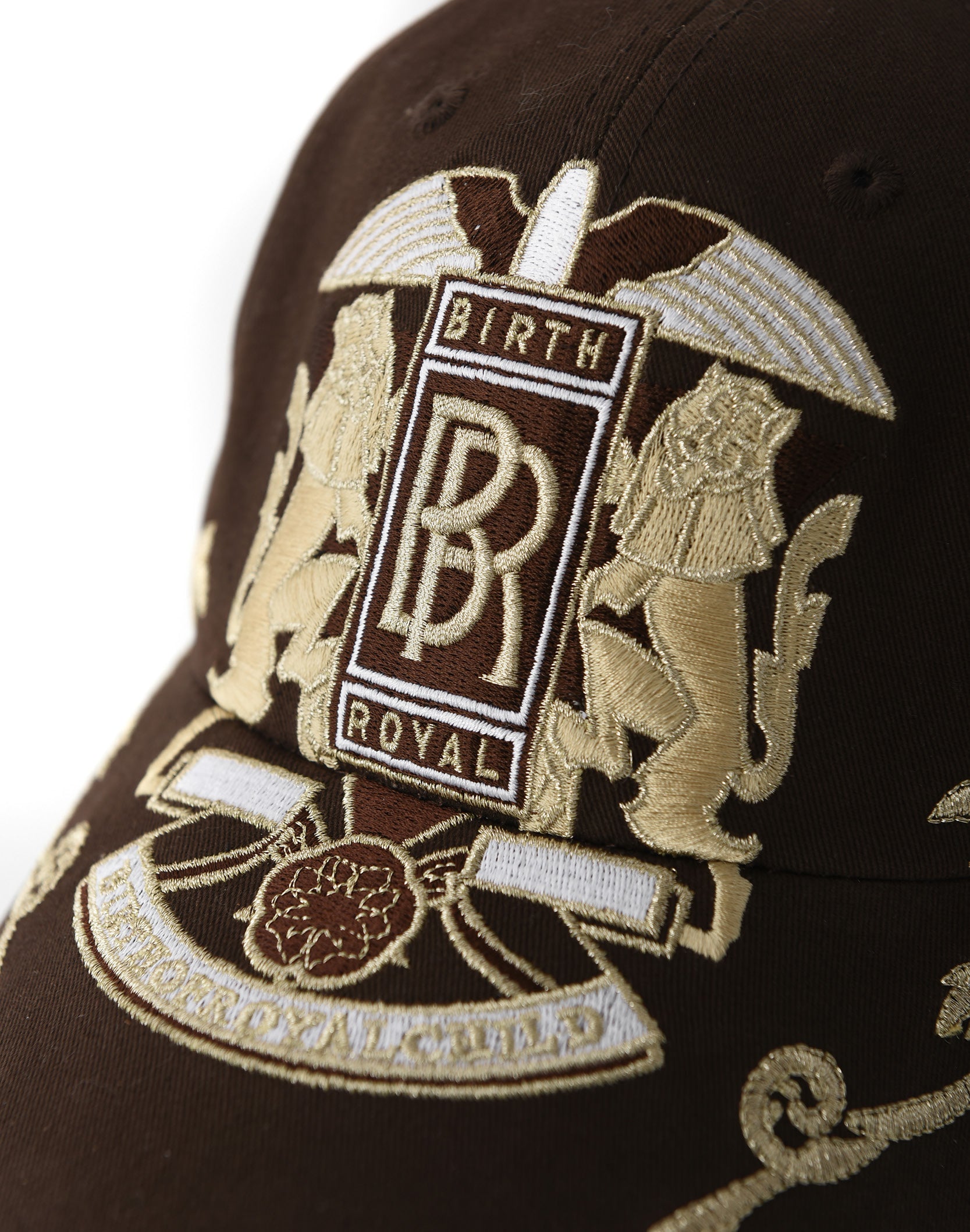 Double Lion Embroidered Baseball Cap-BRN