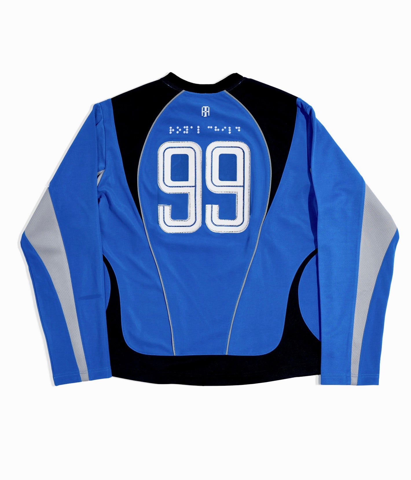 Crystal Braille Double-Collar Jersey Blue