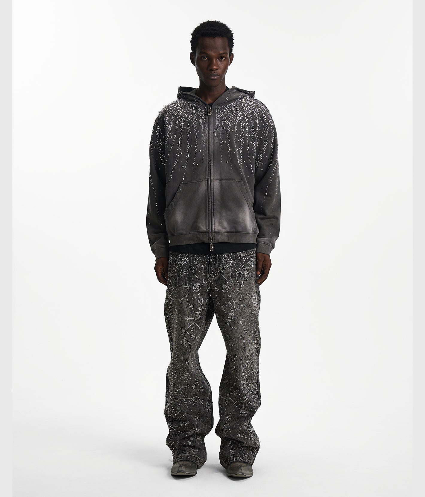 トップス Birth Of  Child Diamond Hoodie BIRTH OF ROYAL CHILD Diamond zip-up Hoodie | Blue | FARFETCH