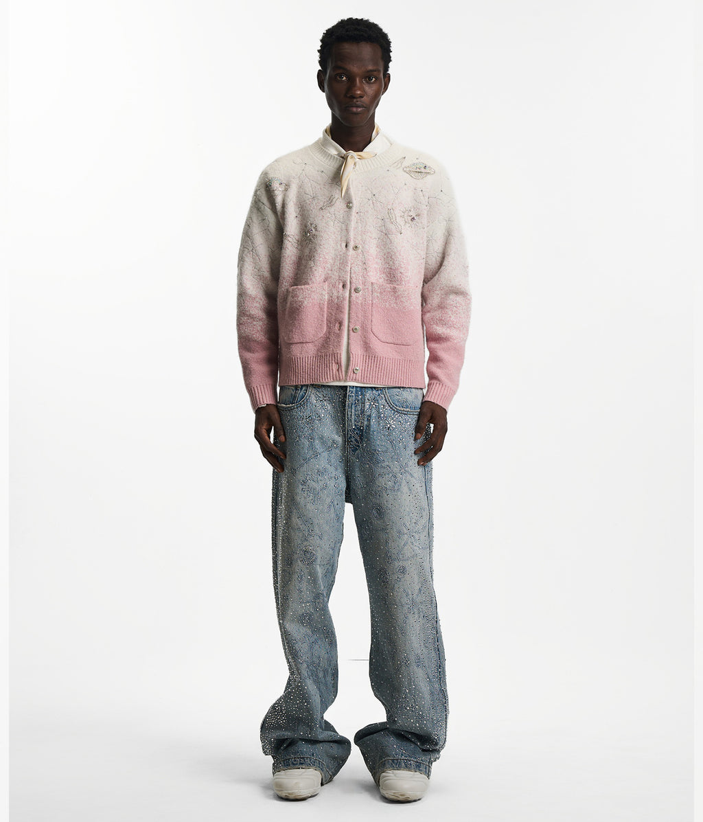 Stardust Pink Embroidered Cardigan