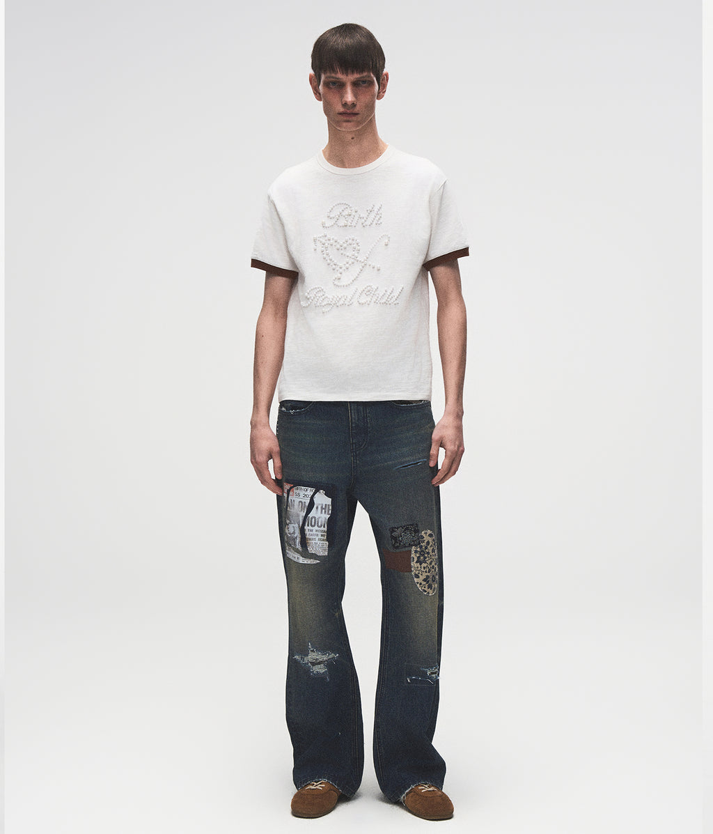 Faded Patchwork Jeans