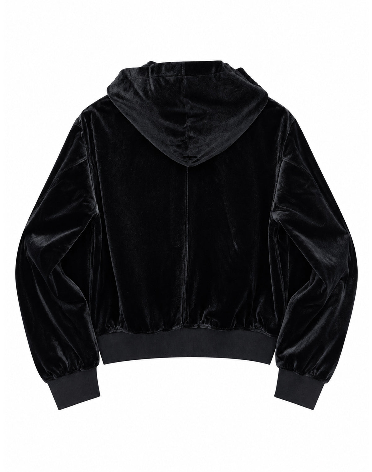 Shooting Star Velour Hoodie Black