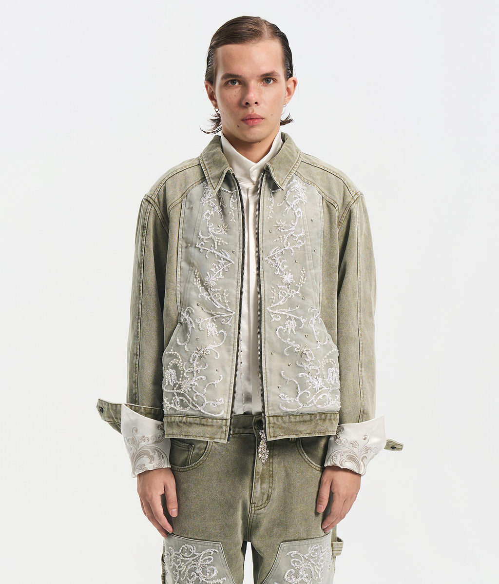 Beaded Embroidery Workwear Jacket