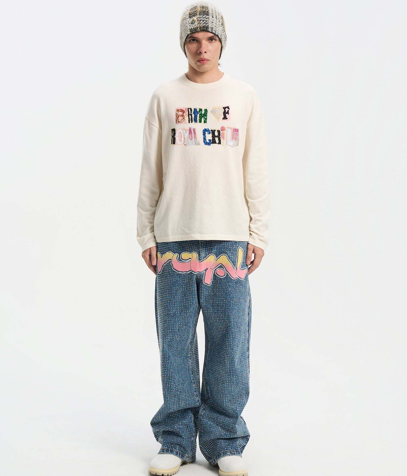 Graffiti Logo Diamond Jeans