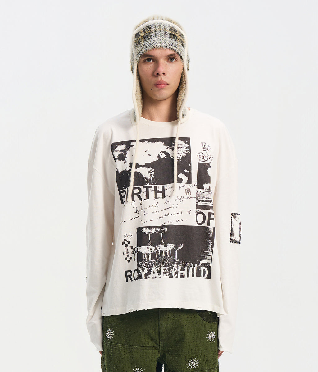 90s Hollywood Long Sleeve Tee WHT　