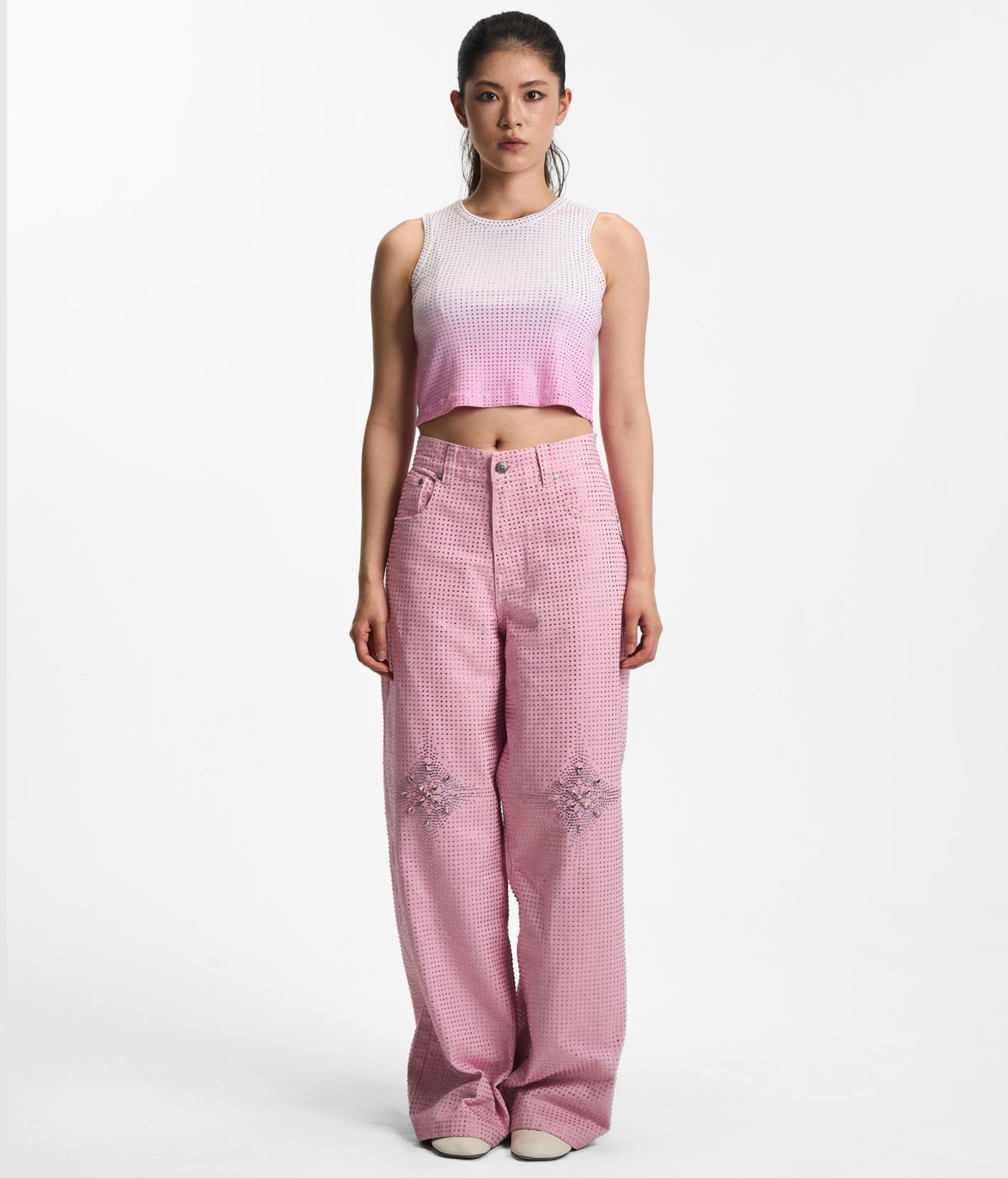 Cropped Stardust Pink Diamond Tank