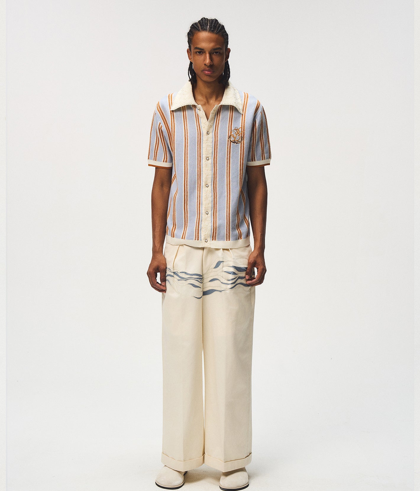 Pearl Stripe Knit Polo