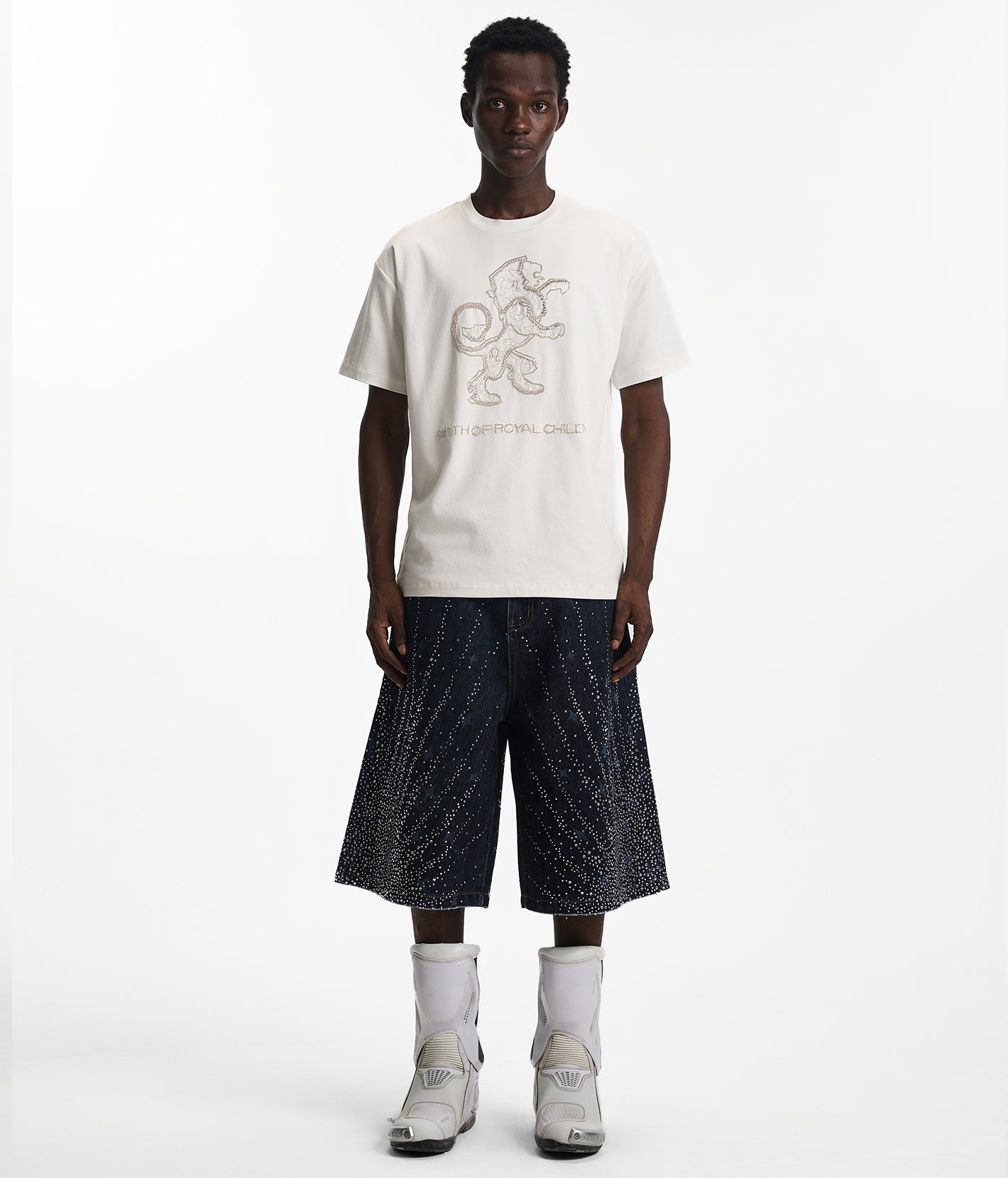 20K Diamond Starlight Denim Shorts IN Blue – Birth Of Royal Child