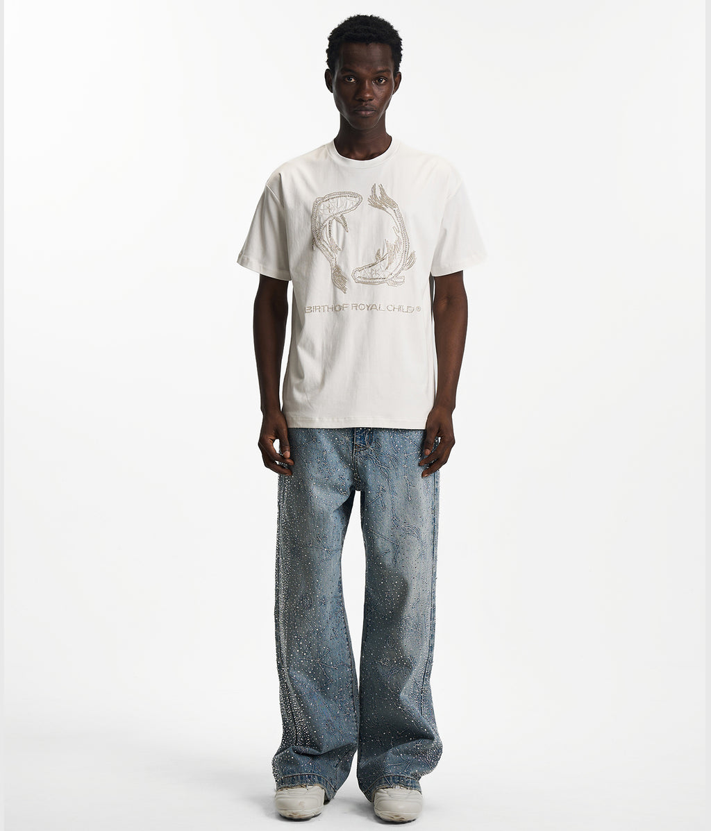 20K Zodiac Diamond Pants Blue