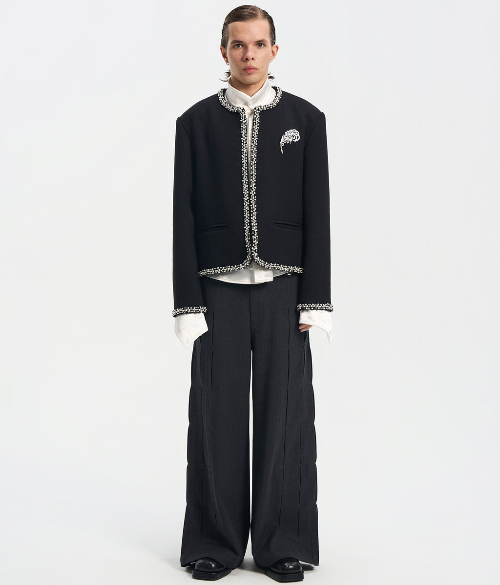 Pleated Taxedo Trouser