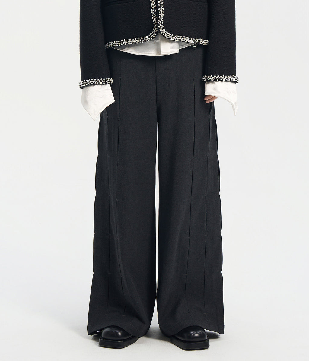 Pleated Taxedo Trouser