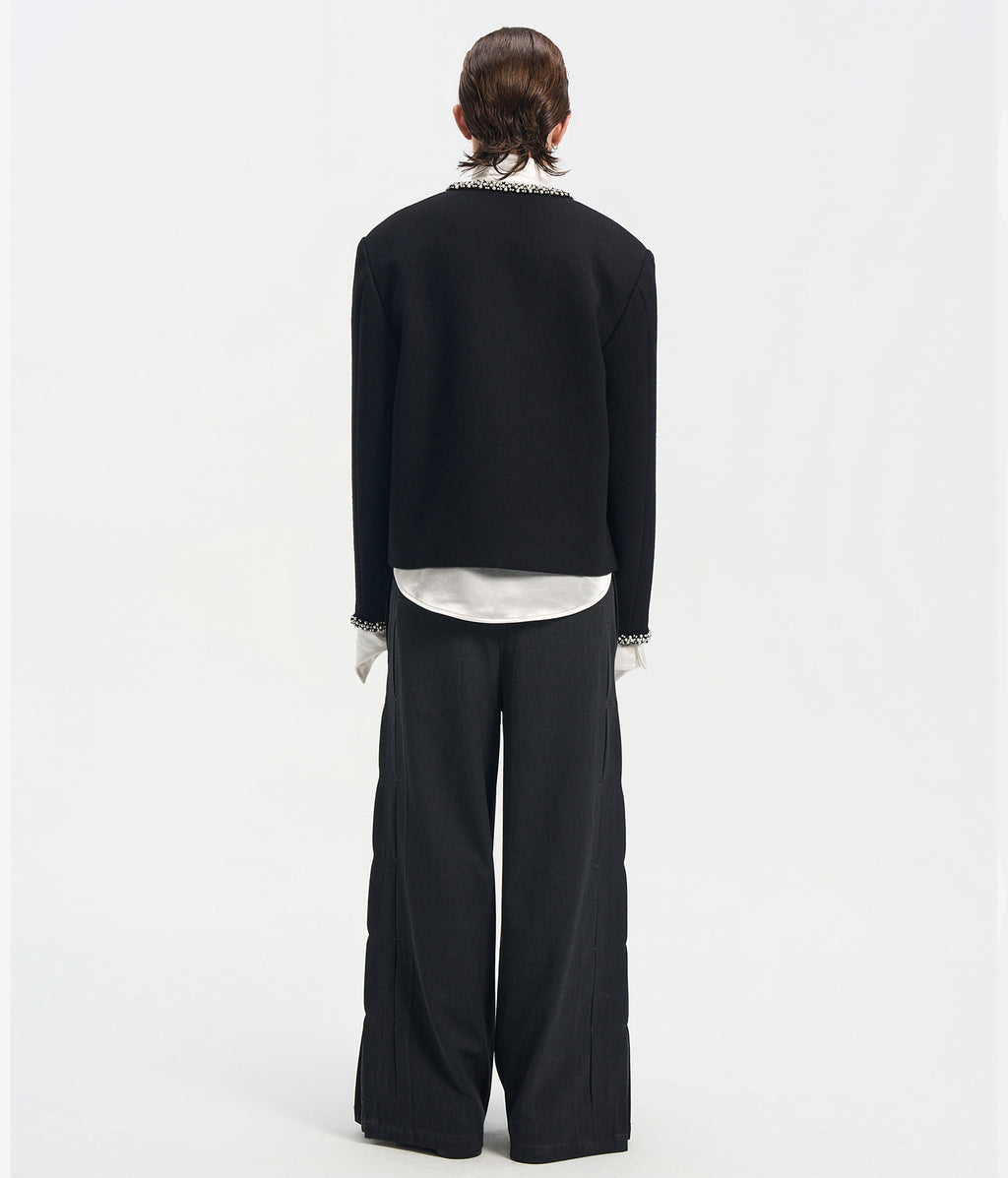 Pleated Taxedo Trouser