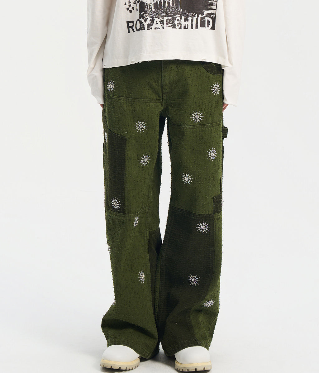 Beaded Patch Cargo Pants