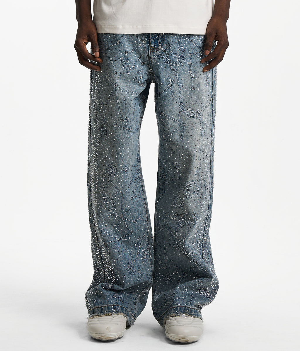 20K Zodiac Diamond Pants Blue