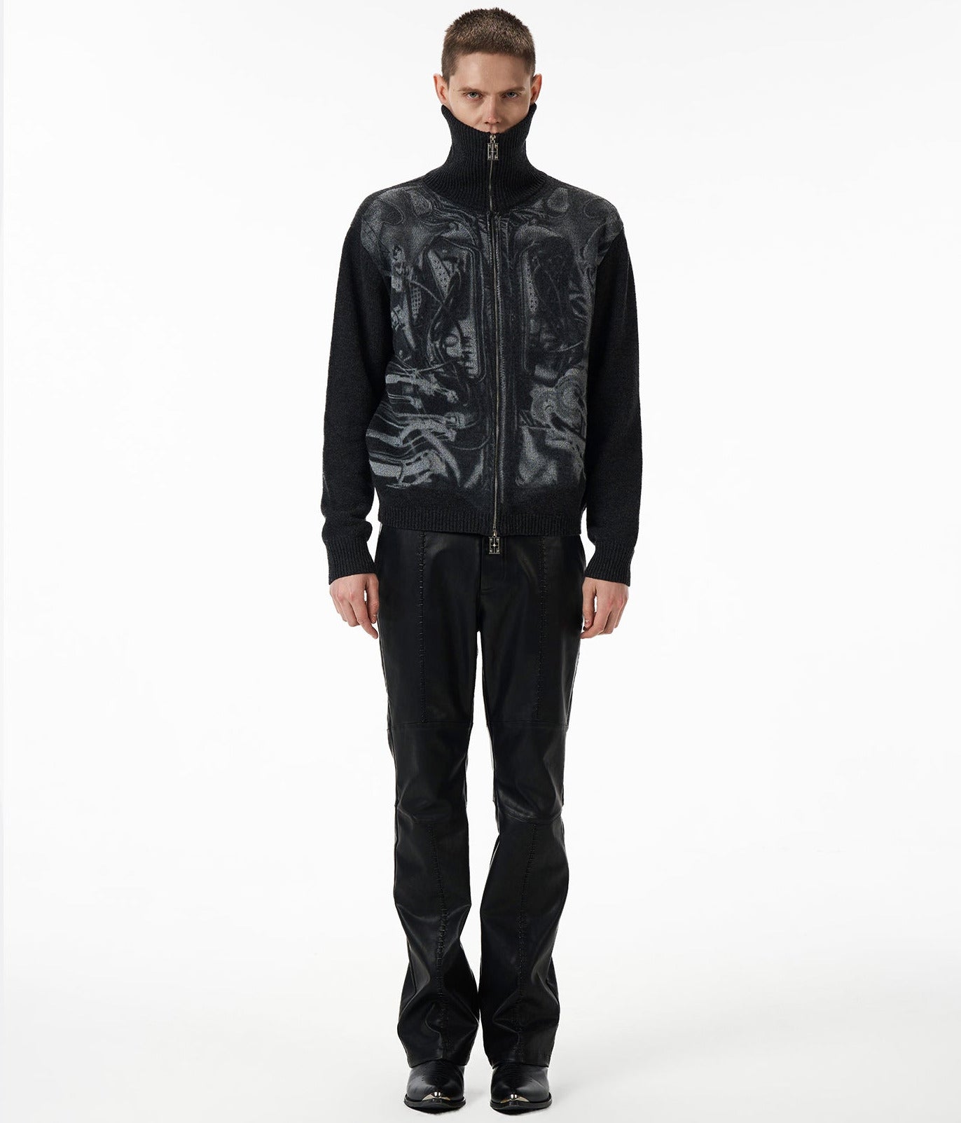 Millennium Mecha Ink Wool Zip Sweater
