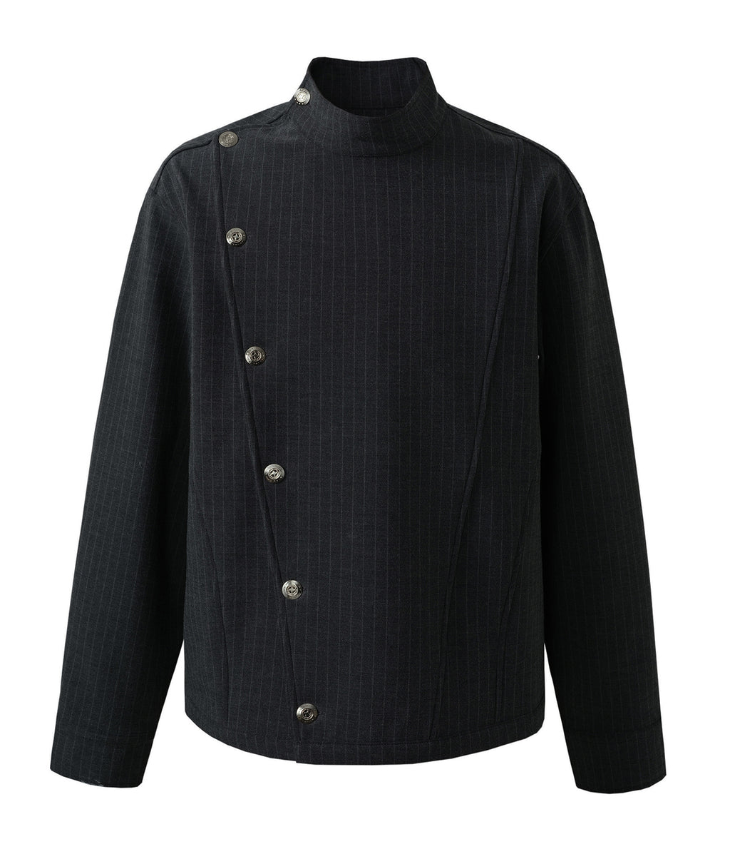 Fencer Pinstripe Asymmetric Shirt
