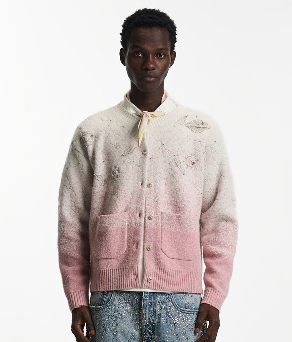 Stardust Pink Embroidered Cardigan