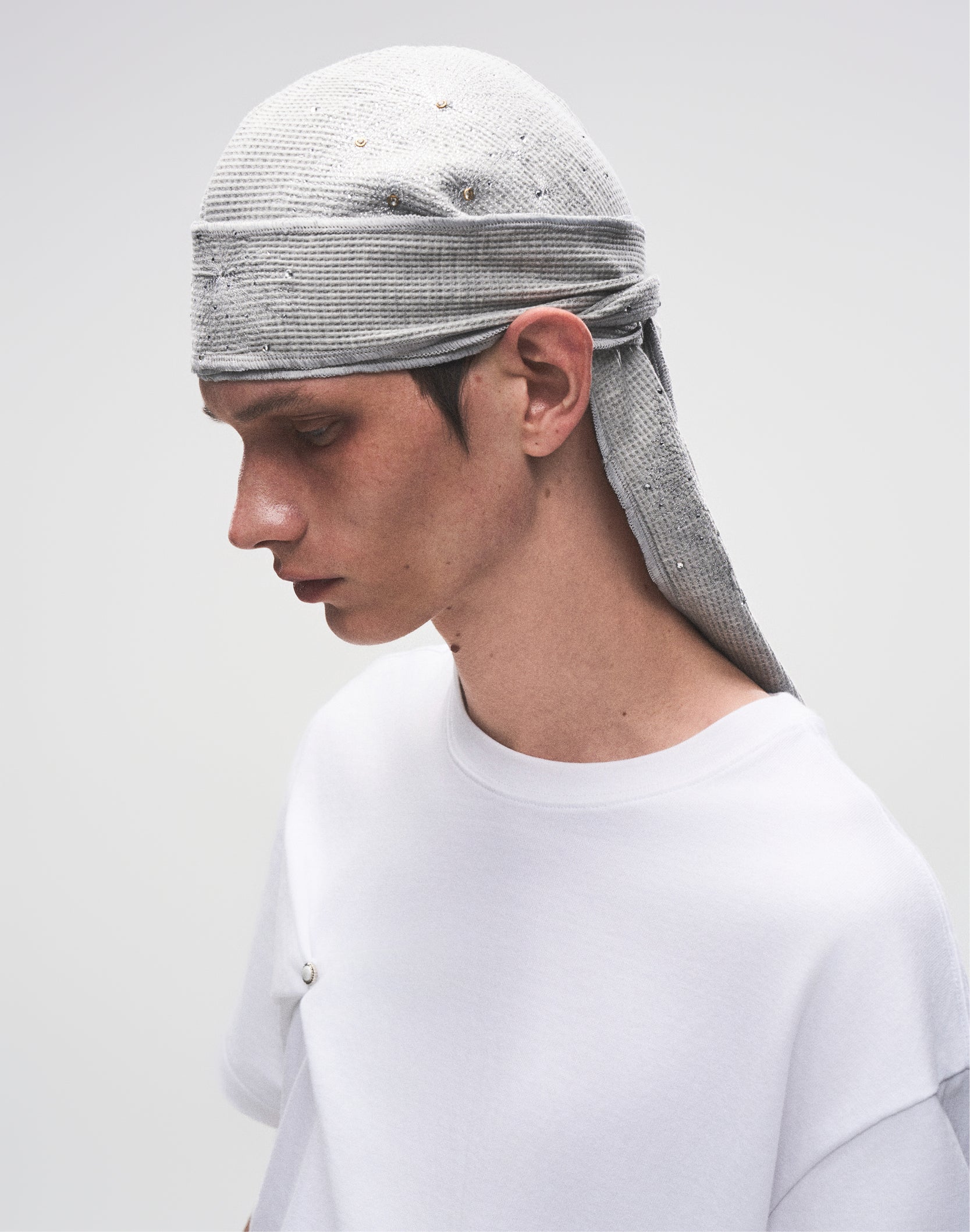 FIREWORKS RHINESTONE DURAG GREY