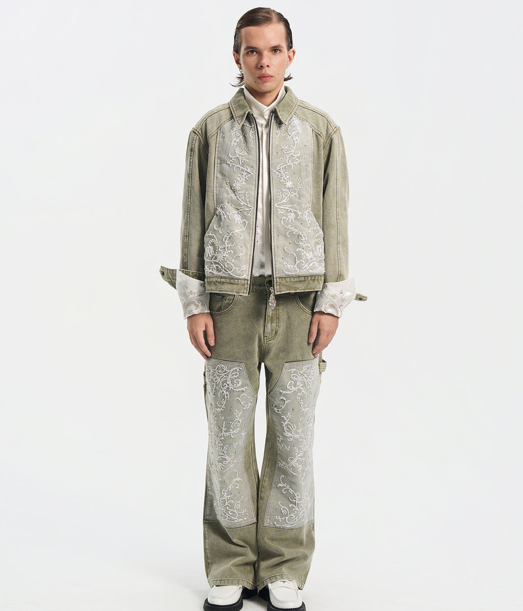 Beaded Embroidery Workwear Jacket