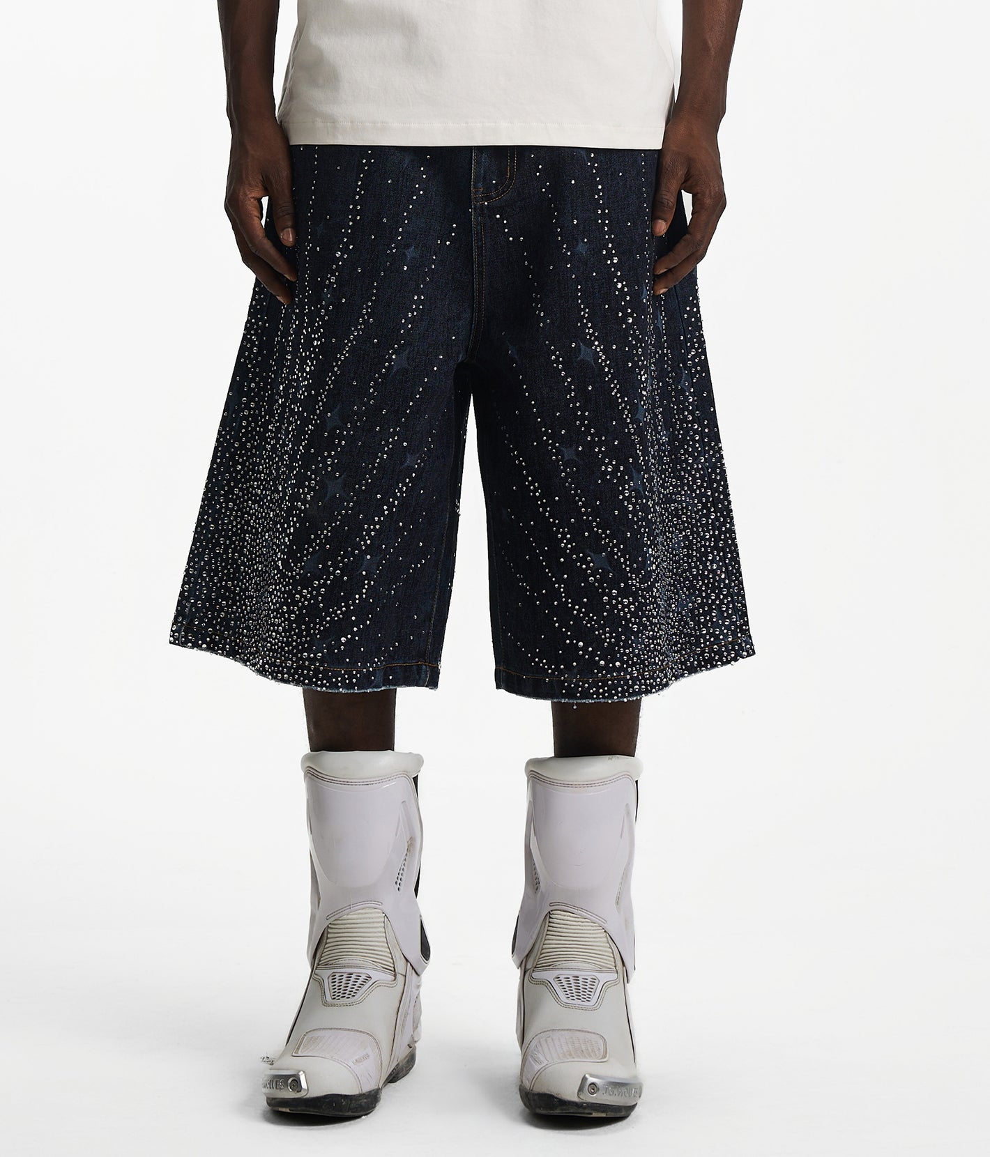 20K Diamond Starlight Denim Shorts IN Blue