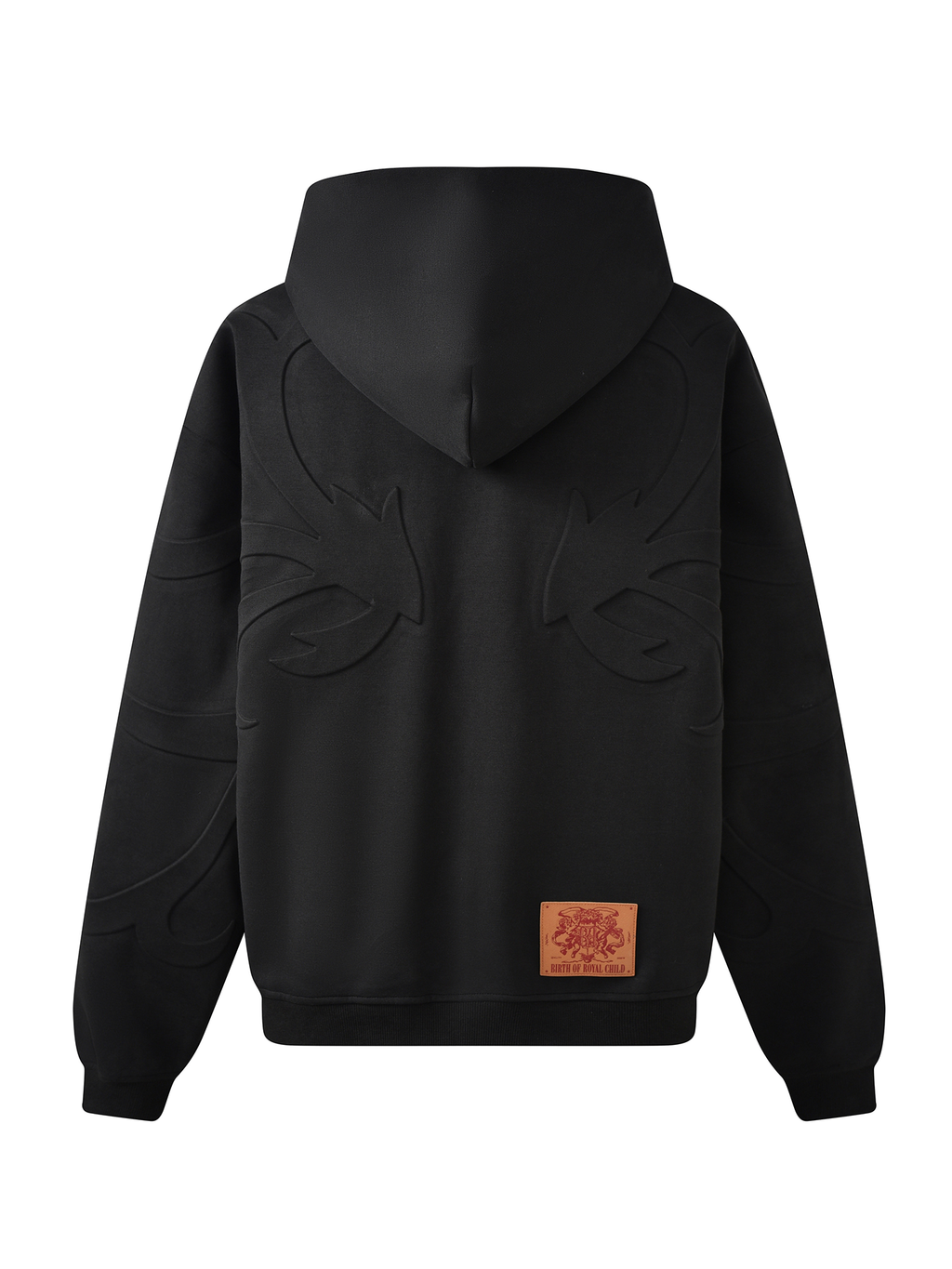 3D Flower Relief Hoodie BLK