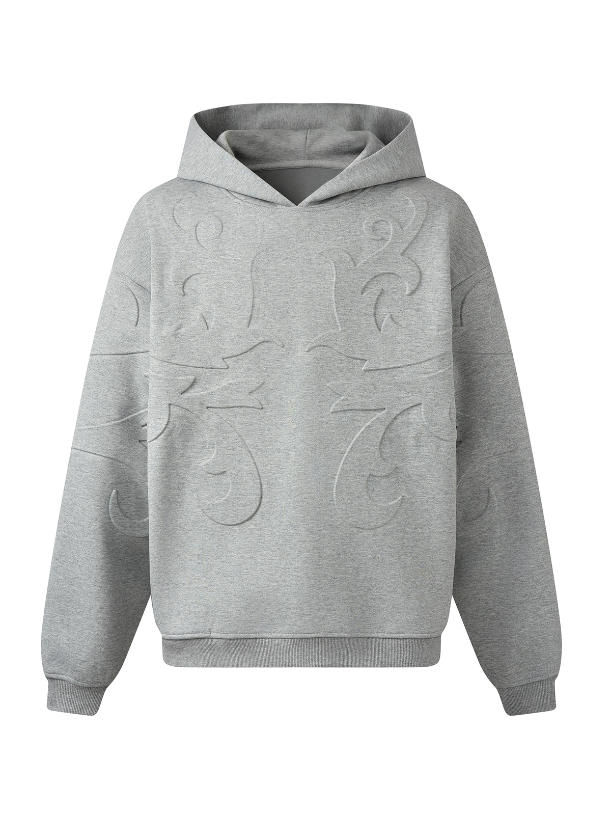 3D Flower Relief Hoodie Gray (Sample)