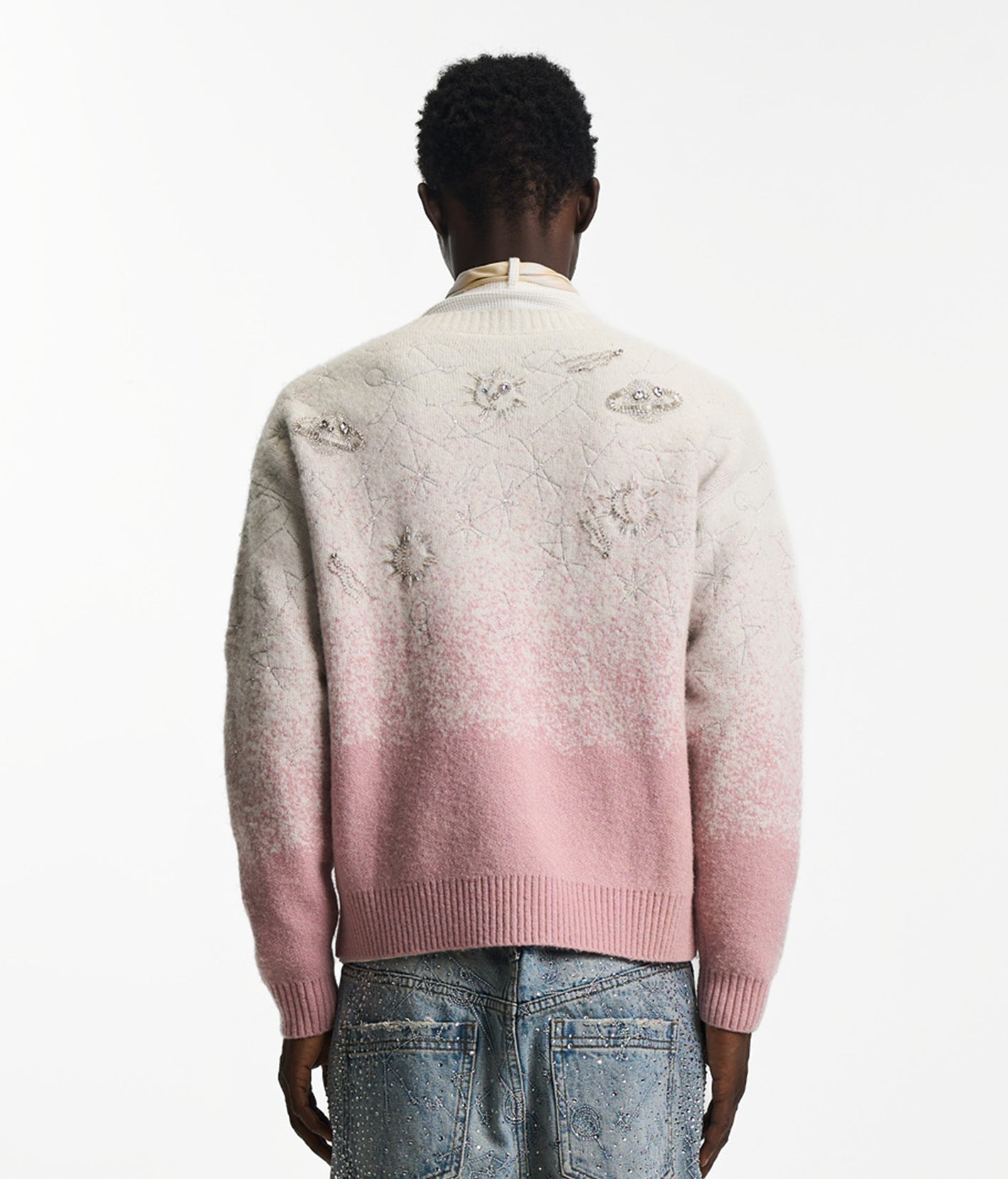 Stardust Pink Embroidered Cardigan