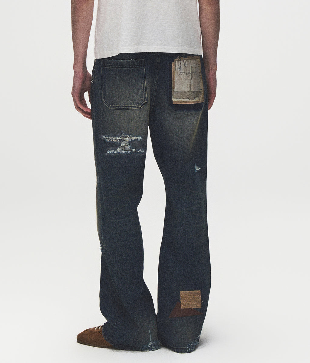 Faded Patchwork Jeans