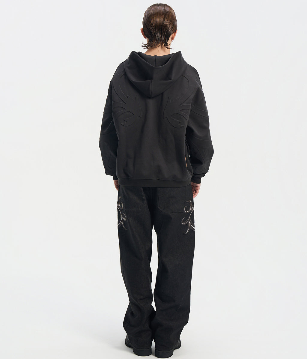 Leather Patch Vine Jeans