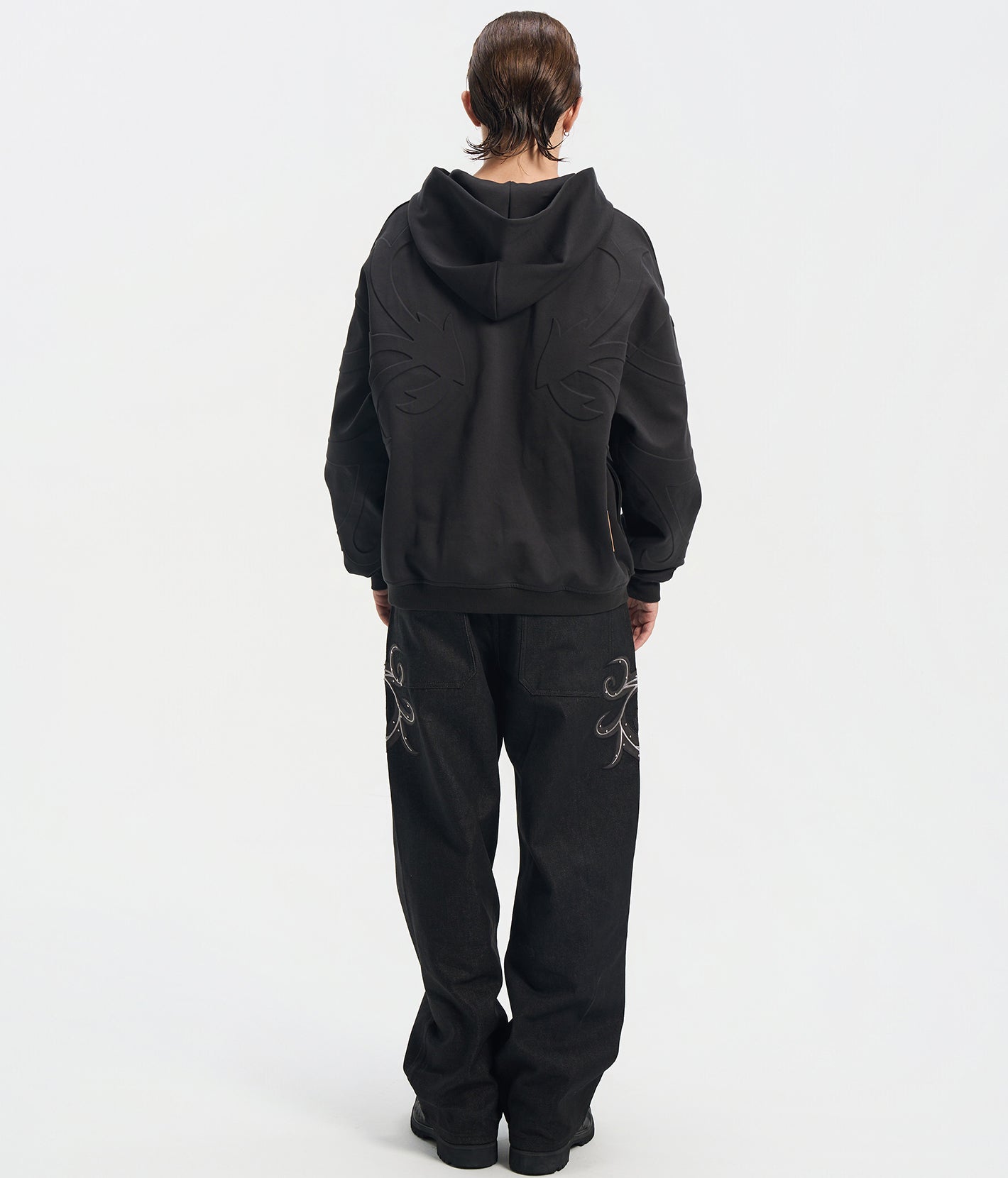 Leather Patch Vine Jeans