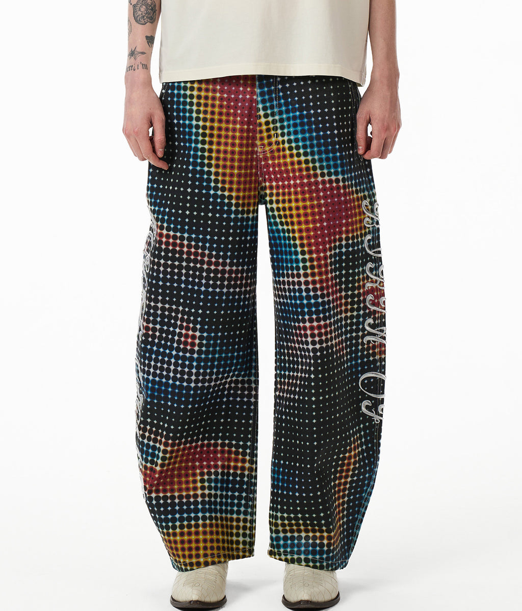 Thermal Polka-Dot Curved Knife Pants